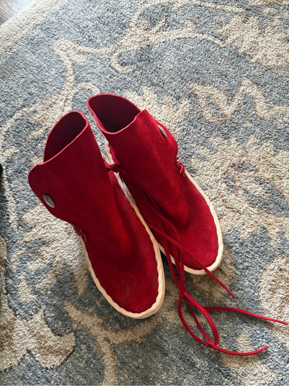 Red Suede Women's Ankle Boots
